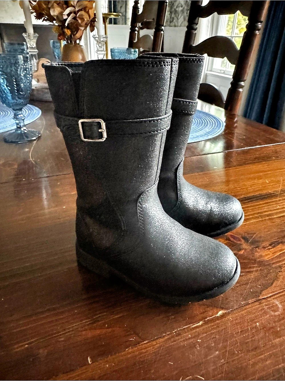 Stride Rite Josephine Fashion Boot Black Buckle Boots